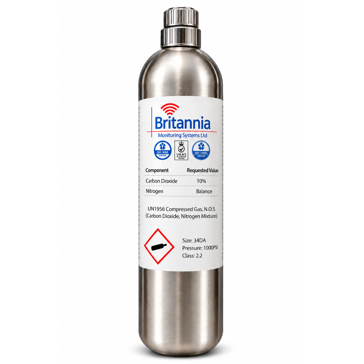 Britannia 10% Carbon Dioxide Calibration Gas